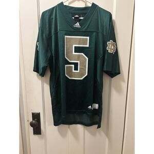 Notre Dame Fighting Irish Football Jersey Size Small Men's #5 GREEN Adidas